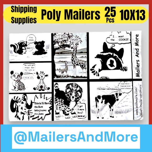 25 10X13 Comic Strip Poly Mailers, Shipping Envelopes PRICE IS FIRM - Picture 3 of 7